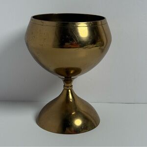 Vintage Patina Old Brass Goblet Chalice Cup Metal Collectible Barware